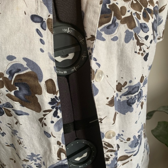 Vintage 90’s linen blend short sleeve blouse - Picture 2 of 5